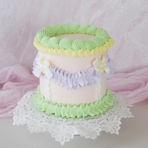 Fake Cake, Afternoon Tea, Vintage Style Cake, Victorian Cake, Cake Prop, Pastel Cake, Faux Dessert, Fake Bake, Cake for Display, Bow Cake
