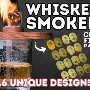 Whiskey Smoker CNC Project File Pack / 16 Unique Designs / SVG & DXF cut files easy beginner cnc project for craft markets Instant Download!
