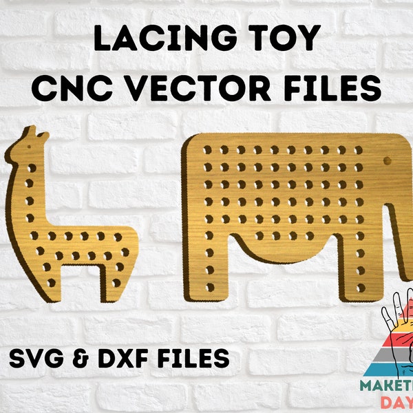 Maketember Day 28 / Wooden Lacing Toy Vector Files / SVG & DXF / CNC Files