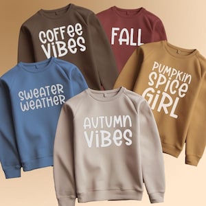 Fall Vibes PNG Images: Pumpkin Spice, Coffee, Sweater Weather (Digital Download Bundle)