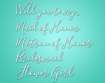 Will You Be My, Wedding, Handwritten - SVG & PNG files