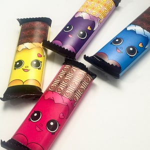 Cheeky Chocolate Snack Size Wrappers - Shopkins Birthday Party Favor
