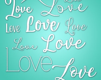 10 Love Words - SVG & PNG files - Valentine's Day