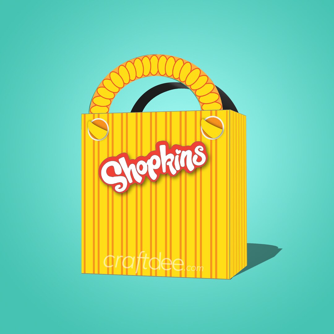 Yellow Printable Shopkins Shopping Bag - Shopkins Birthday Party Favor ...