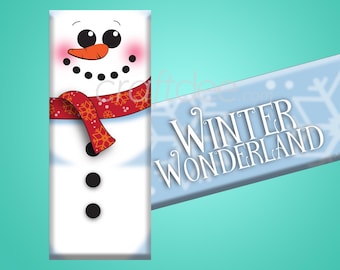 Envoltorio de chocolate con forma de muñeco de nieve: recuerdo de fiesta de invierno (PDF)