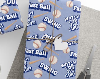Papel de regalo de béisbol: Papel de regalo deportivo brillante