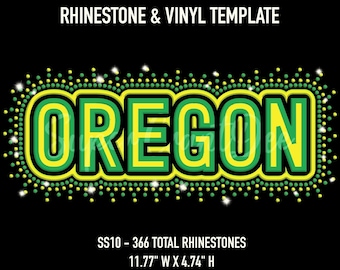 Oregon Hotfix strass sjabloon SVG, bling shirt Design