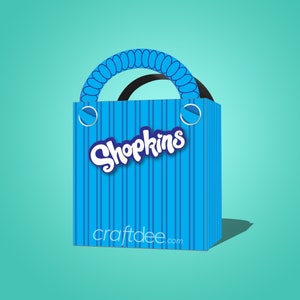 Sac à provisions Shopkins imprimable bleu - Cadeau d'anniversaire Shopkins