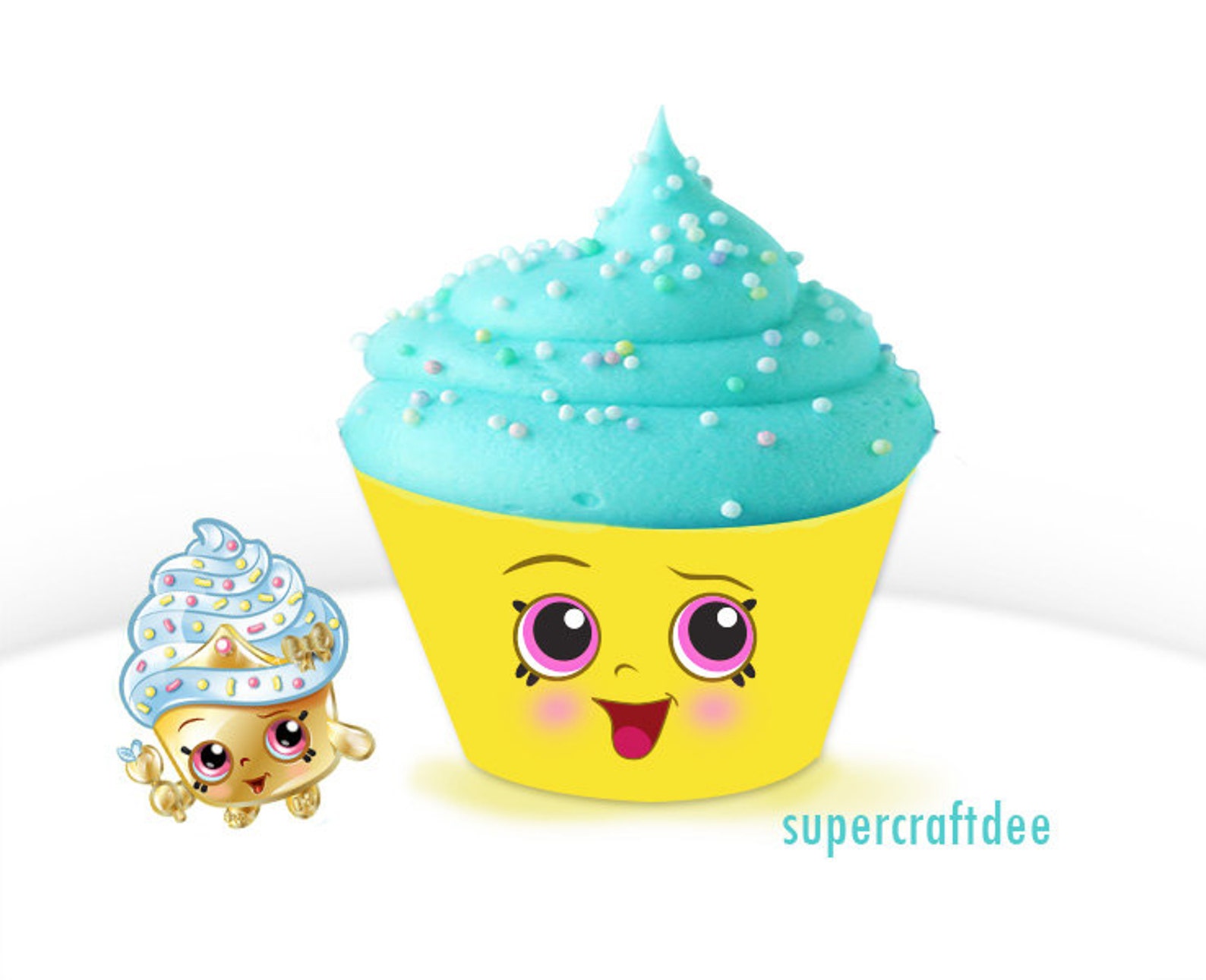 1 1/2 Cupcake Queen Cupcake Wrapper Shopkins Birthday Etsy
