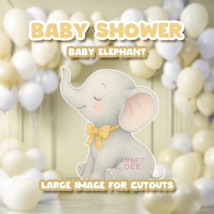 Baby Elephant Cutout Baby Shower Yellow Prop, Baby Shower Backdrop Decorations, Baby Elephant, Gender Reveal Baby Shower Decor, Photo Props