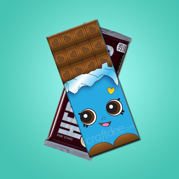 Blue Cheeky Chocolate Shopkins Wrapper