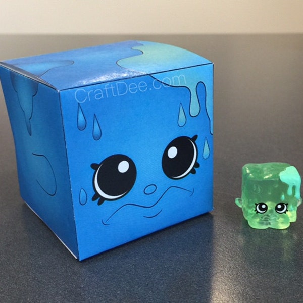 Blue Cool Cube Candy Favor Box - Shopkins Season 1 Birthday Party