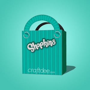 Sac shopping Shopkins bleu sarcelle cadeau d'anniversaire