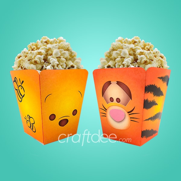 Winnie The Pooh & Tigger Popcorn Boxes - Tsum Tsum Birthday Party