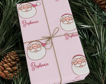 CUSTOM NAME Santa, Christmas Holiday Wrapping Paper, Christmas Gifts, Gift for Girl, Sweet Gift, Gift for Boy