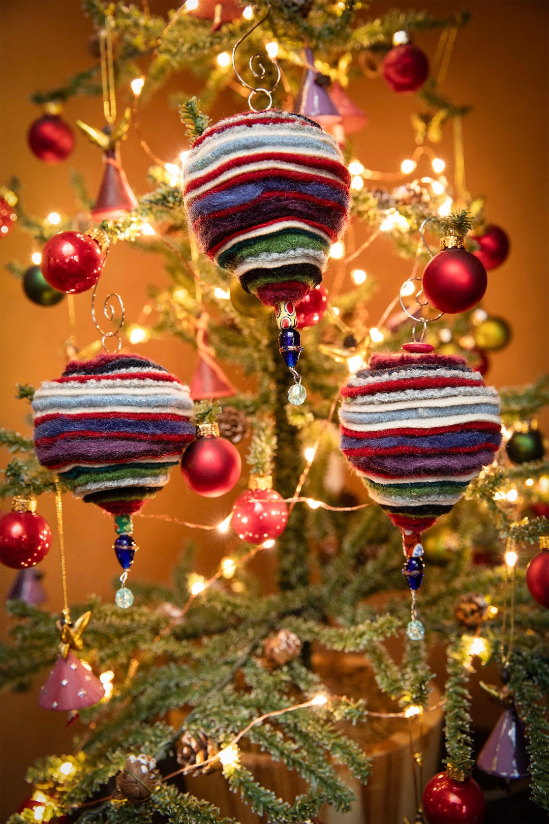 Christmas Tree Ornaments Made From Repurposed Sweaters and Etsy UK