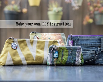 Padrão de costura para bolsa de fundo plano: 4 tamanhos, ideal para iniciantes (padrão em PDF)