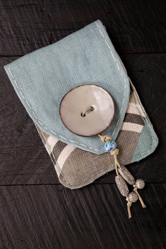 Fabric Belt Purse. Cell Phone Pouch. Festival Hip Bag. Ready to ship. One-of-a-kind handmade in linen and silk repurposed designer fabrics
