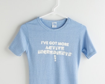 Village Toys: I've Got More Active Ingredients Vintage 80s Graphic T-Shirt S