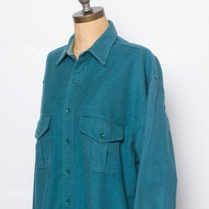 vintage Eddie Bauer turquoise chamois flannel shirt | 90s