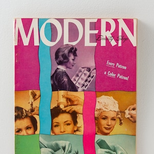 MODERN BEAUTY SHOP magazine w/ poster (May 1962) 60s Hair Styles Permanent Wave