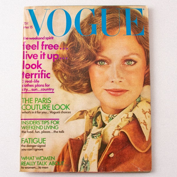 VOGUE magazine (March 15, 1972) |  Karen Graham cover by Gianni Penati