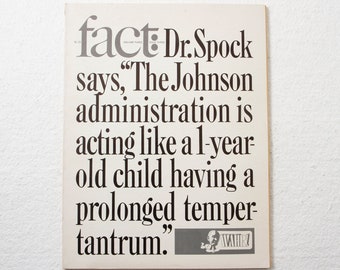 FACT: Volume Three issue Three (Ralph Ginzburg, 1966) 60s politics, racism, social justice magazine