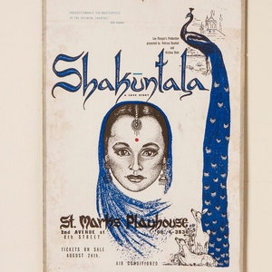 St. Marks Playhouse / East Village Manhattan New York City // Theater Window Card / Shakuntala 1960s