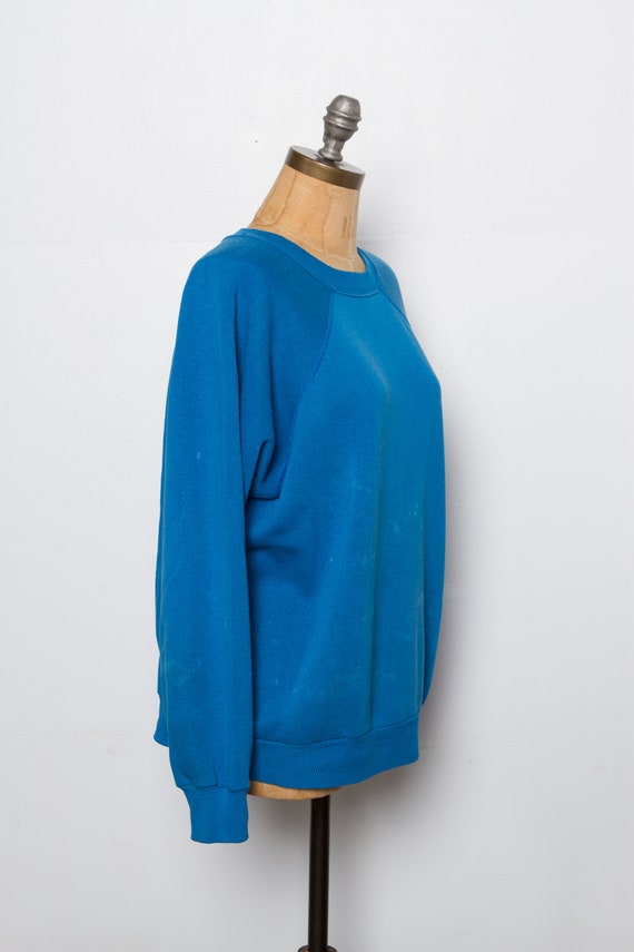 vintage blue raglan sweatshirt | 80s DISTRESSED - image 3