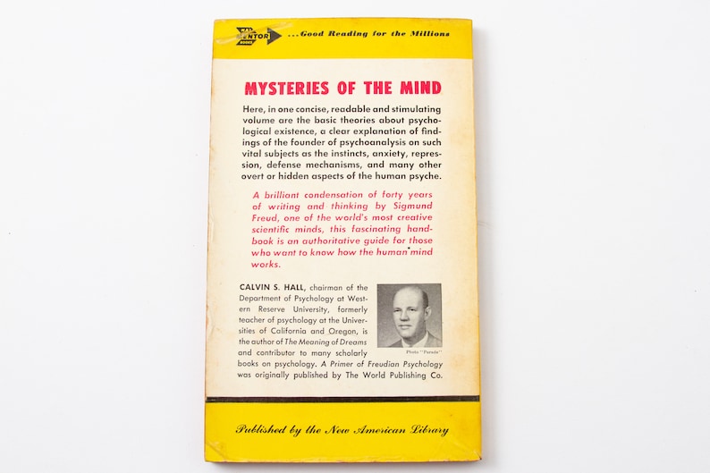 A Primer of Freudian Psychology (1955, Hall) Mentor Book Series | 50s Psychoanalysis image 2
