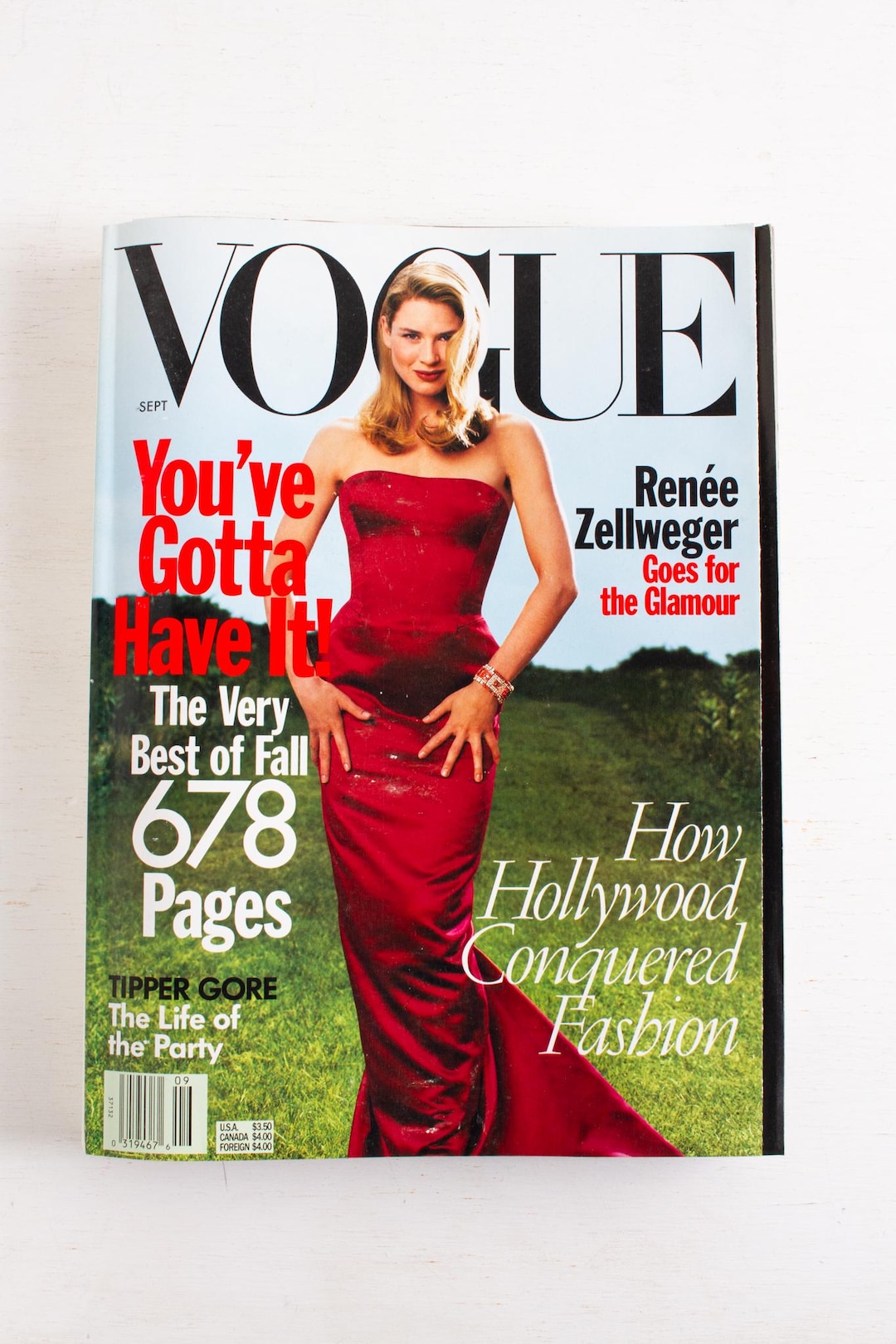 Vintage Vogue Magazine September 1998: Renée Zellweger Cover, 90s