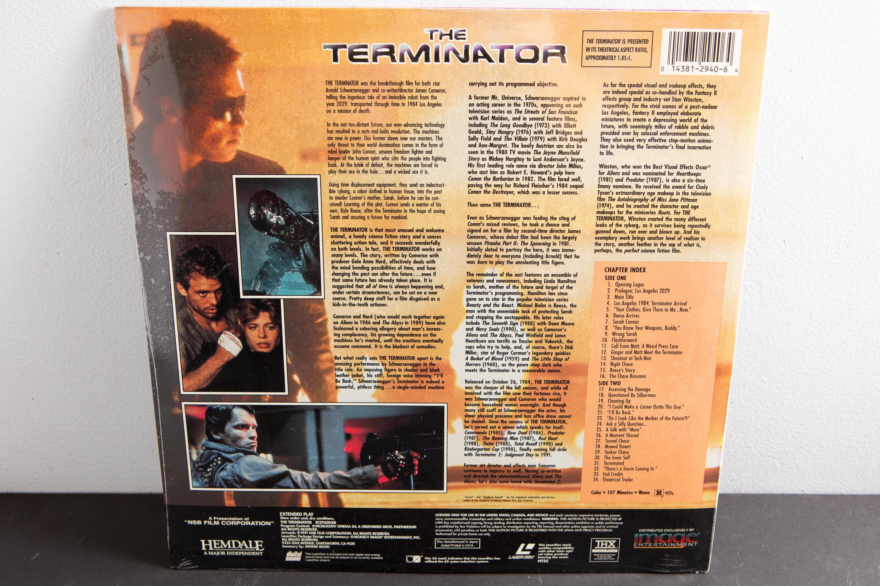 The Terminator (1984) | Laser Disc SEALED | Arnold Schwarzenegger
