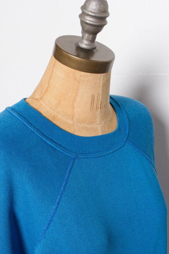 vintage blue raglan sweatshirt | 80s DISTRESSED - image 5