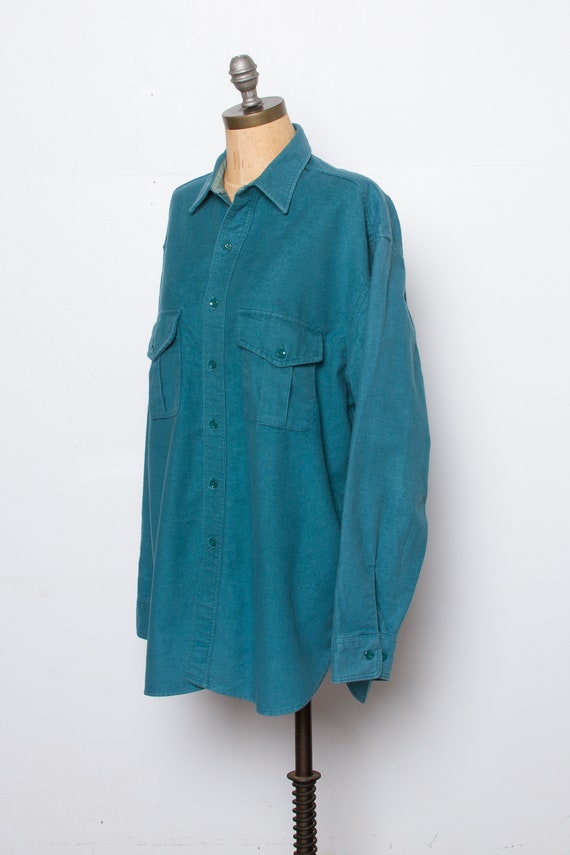 vintage Eddie Bauer turquoise chamois flannel shir