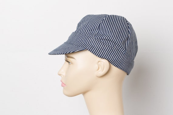 vintage Hickory Striped Engineer Cap - image 7