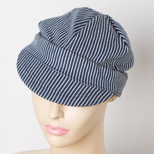 vintage Hickory Striped Engineer Cap