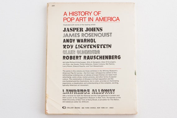 American Pop Art 1974 | Lawrence Alloway | Modern Art - Etsy