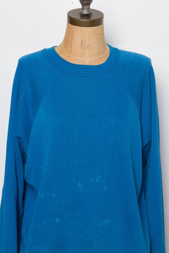 vintage blue raglan sweatshirt | 80s DISTRESSED - image 2