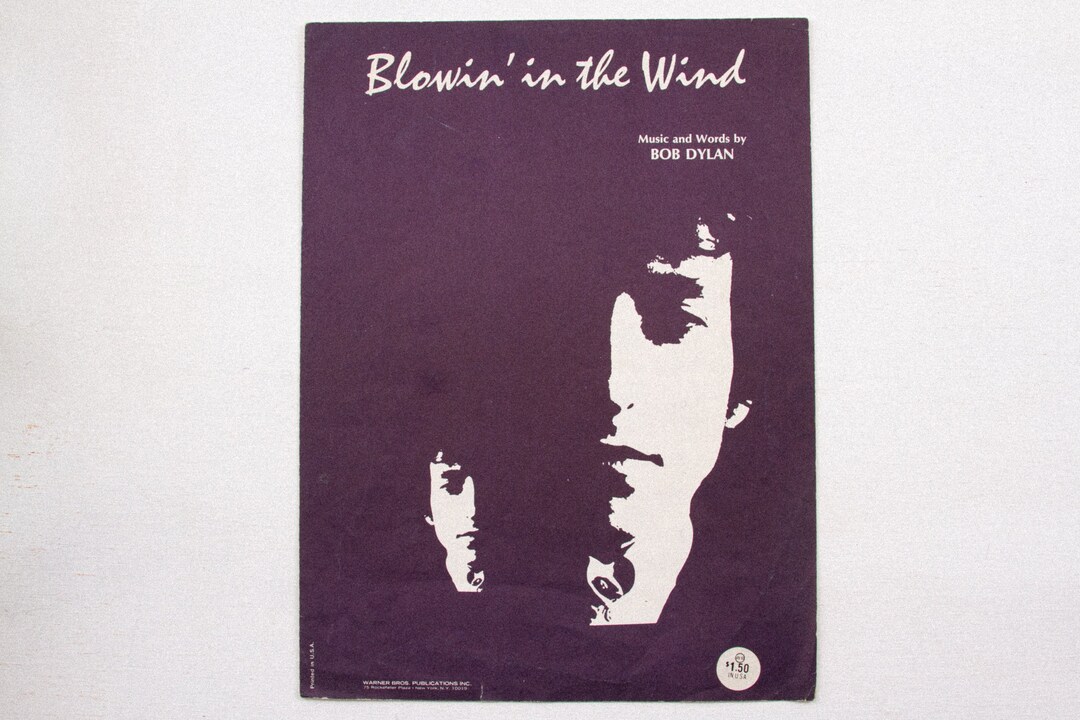ボブ・ディラン - 風に吹かれて - 1970年代ヴィンテージ楽譜 - Etsy 日本