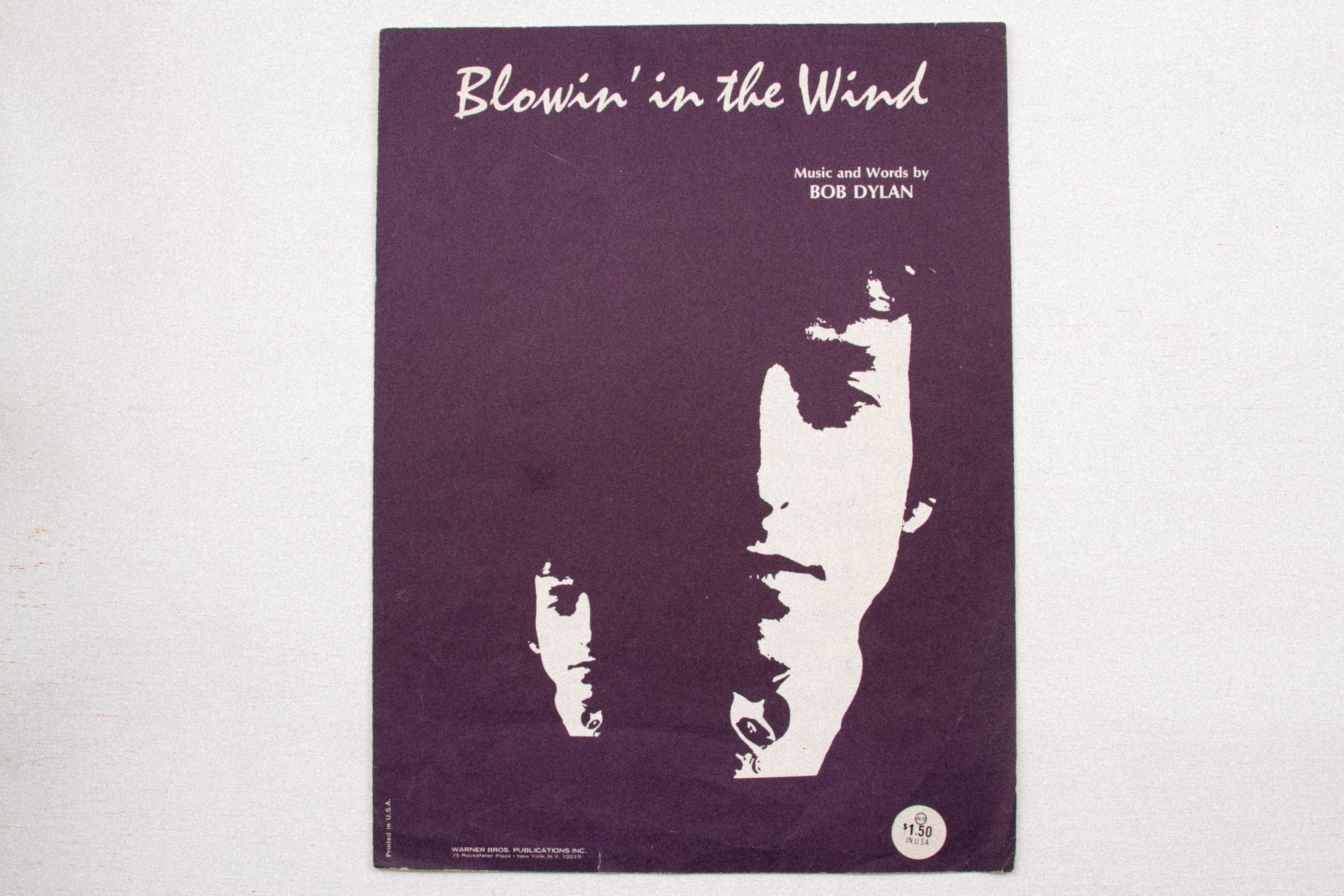 ボブ・ディラン - 風に吹かれて - 1970年代ヴィンテージ楽譜 - Etsy 日本