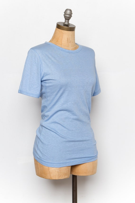 vintage thin blue t-shirt | Distressed | USA 70s