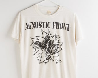 vintage AGNOSTIC FRONT t-Shirt 1980s | original authentic DISTRESSED