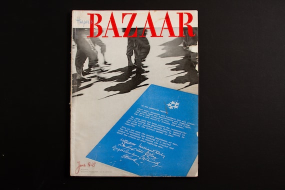 Vintage HARPER'S BAZAAR Magazine, June 1945 - 40s Magazine WW2 - Etsy