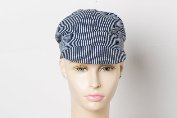 vintage Hickory Striped Engineer Cap - image 2