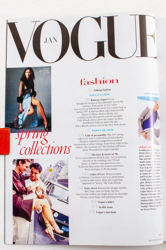 Vintage VOGUE Magazine: January 1997 | the 90s Fashion | Courtney
