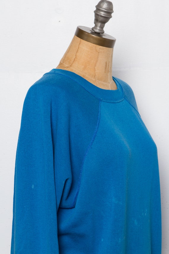 vintage blue raglan sweatshirt | 80s DISTRESSED - image 4