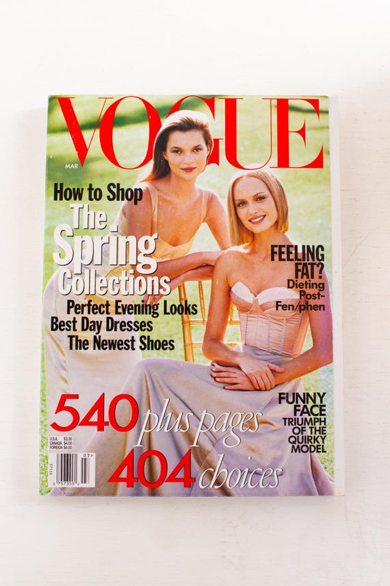 Vintage Vogue Magazine March 1998: Kate Moss & Amber Valletta