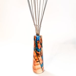 Kitchen Whisk | Wood and Metallic Blue Resin Hybrid Kitchen Whisk | Chef's Gift | Wedding Gift | Baker's Gift | Baking