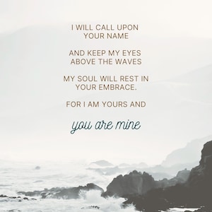Oceans, Hillsong United, arte de la pared, llamaré a su nombre, cuando los océanos se levanten, la decoración del hogar descarga instantánea.