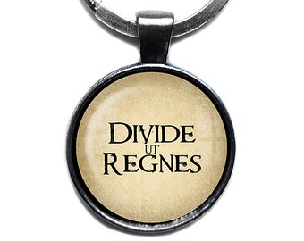 Latin Phrase Quote Saying Divide ut Regnes Divide and Conquer Keychain Keyring